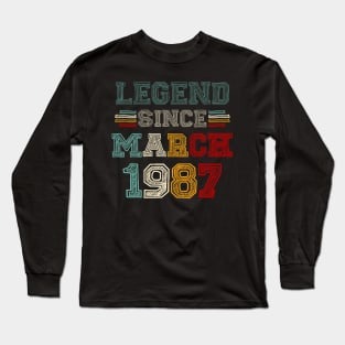 36 Years Old Legend Since March 1987 36th Birthday Long Sleeve T-Shirt